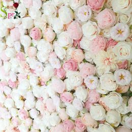 Couronnes fleurs décoratives couronnes spr 4ft * 8ft blush rose mariage rose rose rouler le mur de fleur fond.