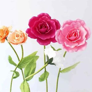 Couronnes géantes fleures artificielles fausse grande rose en mousse de mousse avec tiges pour fond de mariage décoration de fenêtre étape exposition de la Saint-Valentin 210706