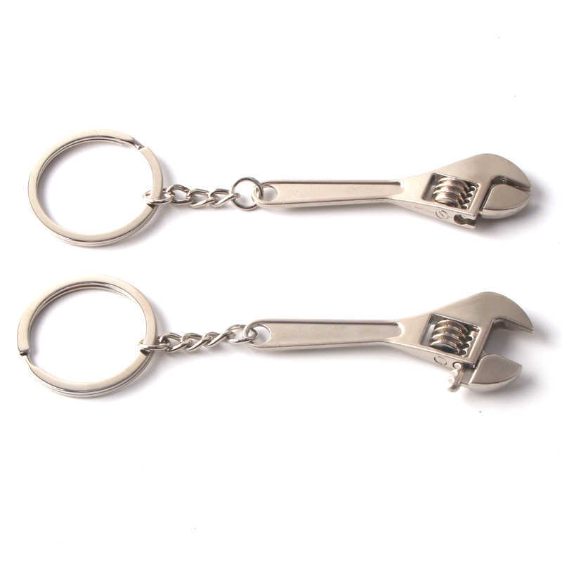 Wrench Keychain Stainless Steel Car Key Ring High-grade Simulation Spanner Key Chain keyring Keyfob Tools Novelty