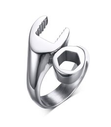 Clé Punk Biker anneau pour hommes en acier inoxydable anneau mécanique pour homme bijoux de fête Anel Masculino3149934