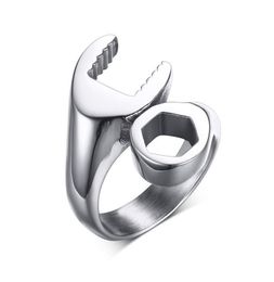 Anillo de motorista Punk con llave para hombre, anillo mecánico de acero inoxidable para fiesta masculina, joyería Anel Masculino1142924