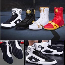 Chaussures de lutte chaussures de boxe professionnelles frottant Zoo respiration baskets de Combat à lacets entraînement Combat Laarzen GAI