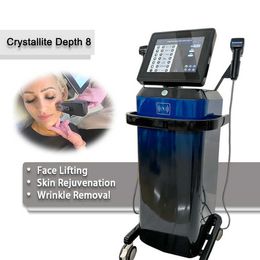 Máquina de reducción de arrugas Glod RF Crystallite Depth 8, mango doble, estiramiento de la piel, estiramiento facial para el cuerpo