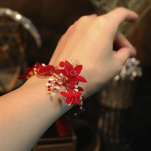 Muñeca flor dama de honor hermana mano flor novia Sen Departamento pequeña pulsera fresca tostadas vestido de novia joyería