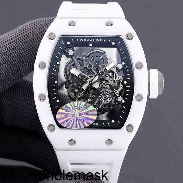 Muñecida Richamill Rakish Mechanical Watch Factory Factory RMS055 Cerámica minoritaria Mujer Sapphire blanco Asejo LBLF 2023 Estilo de lujo