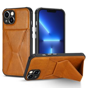 Polsband standhouder kaart slot slot pu lederen schokbestendige telefoonhoesjes voor iPhone 13 12 11 pro max mini xr xs x 6s 7g 8 plus noot 20 s22 ultra a23 a53 a03s rugkas cover