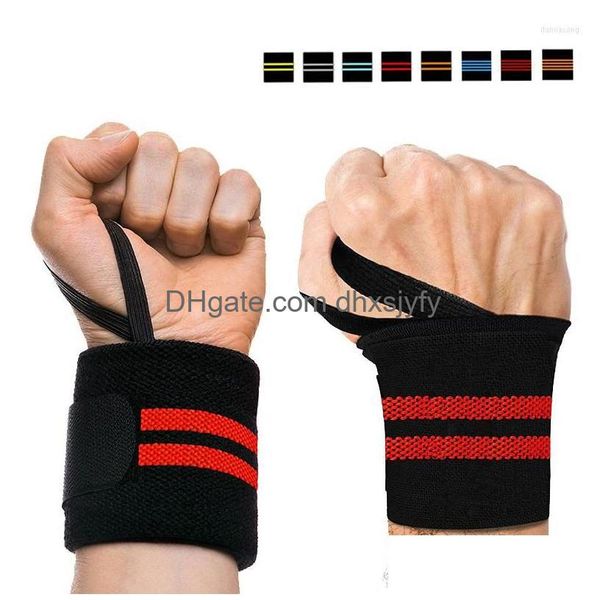 Support de poignet 1 paire de bracelets de sport d'haltérophilie, sangles d'entraînement de gymnastique, enveloppes Crossfit Powerlifting, bandes de main, livraison directe S Dhxuy