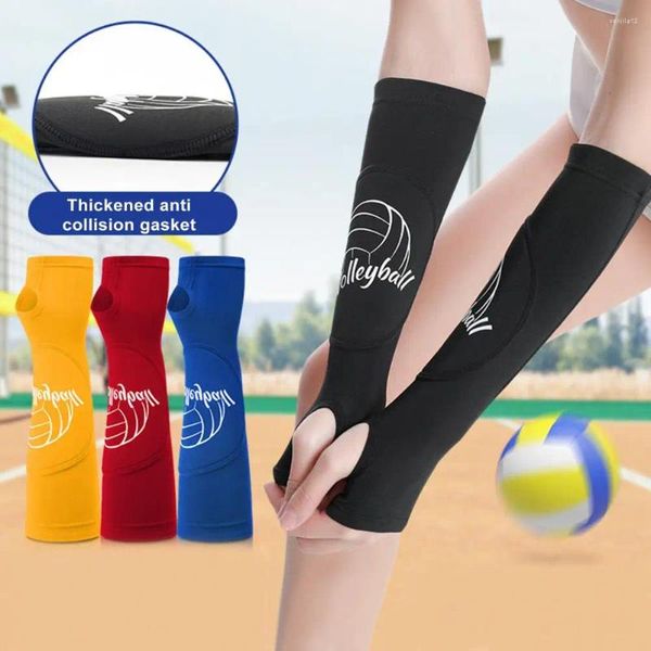 Support du poignet Les manches de bras de volleyball 1 paire réduisent la tension gonflante du coude Sleve de compression avec le trous de pouce à vélo de basket-ball extérieur