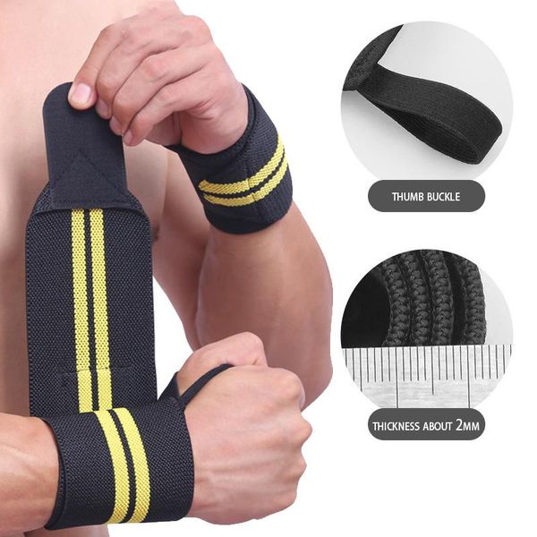 Soporte de muñeca 1 par de pulsera Levantamiento de pesas Gimnasio Entrenamiento Brace Correas Envolturas Powerlifting Seguridad Transpirable