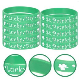 Support au poignet 10 PCS Bracelet irlandais extérieur enfant Greenery décor bracelets Silice Gel St Patrick `` Party Party Favor