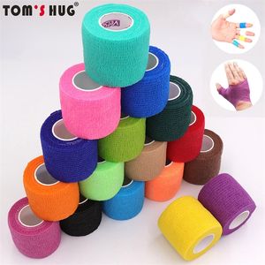 Support de poignet 18 couleurs coloré athlétique Wrap bande auto-adhésif élastique bandage élastoplast sport protecteur genou doigt cheville paume épaule 220830