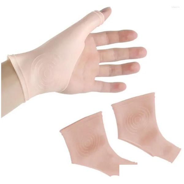 Soporte de muñeca 1 PAIR para el reumatismo derecho de los protectores de tendinitismo de la izquierda Thumb Sile Gel Drop de entrega Deportes al aire libre Atletismo al aire libre Otecf