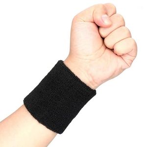 Support de poignet 1 pc Sport Bracelet Élastique Coton Sueur Bande Absorbant Bandeaux Pour Football Basketball Courir Athlétique