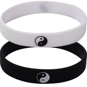 Support de poignet 2 pièces Bracelet Tai Chi hommes bracelets en Silicone Yin Yang femmes caoutchouc Style chinois Gel de silice