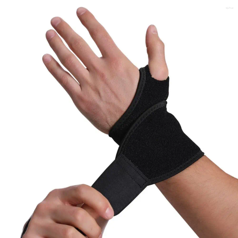 Wrist Support 2pcs Black Brace Adjustable Elastic Fabric Wristband Belt Breathable Lightweight Protector Men