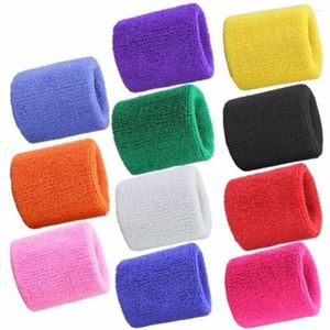 Support de poignet 2 pièces coton coloré unisexe Sport bandeau protecteur de bracelet course Badminton basket-ball orthèse tissu éponge bande de sueur