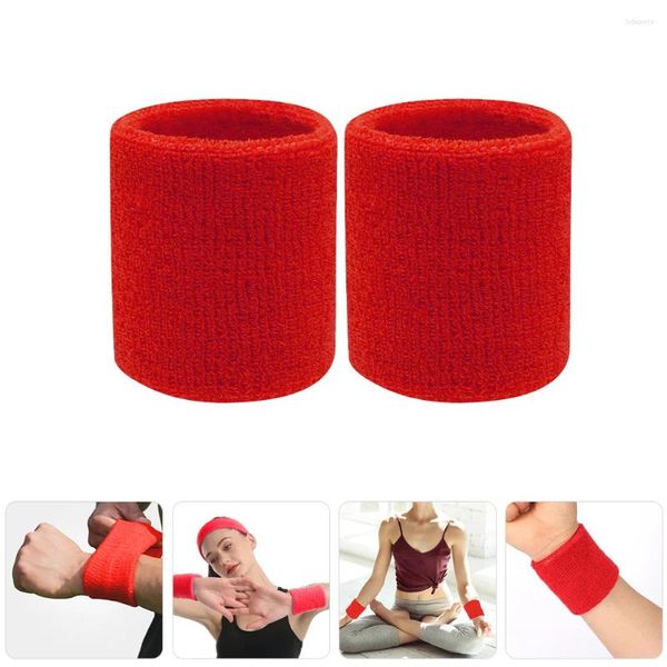 Soporte de muñeca 2 piezas Bandas de sudor Pulseras deportivas Tirantes Entrenamiento elástico