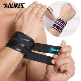 Support de poignet AOLIKES 1 paire de bandes de compression de sport sangle de renfort pour fitness haltérophilie basket-ball soulagement de la douleur 230608