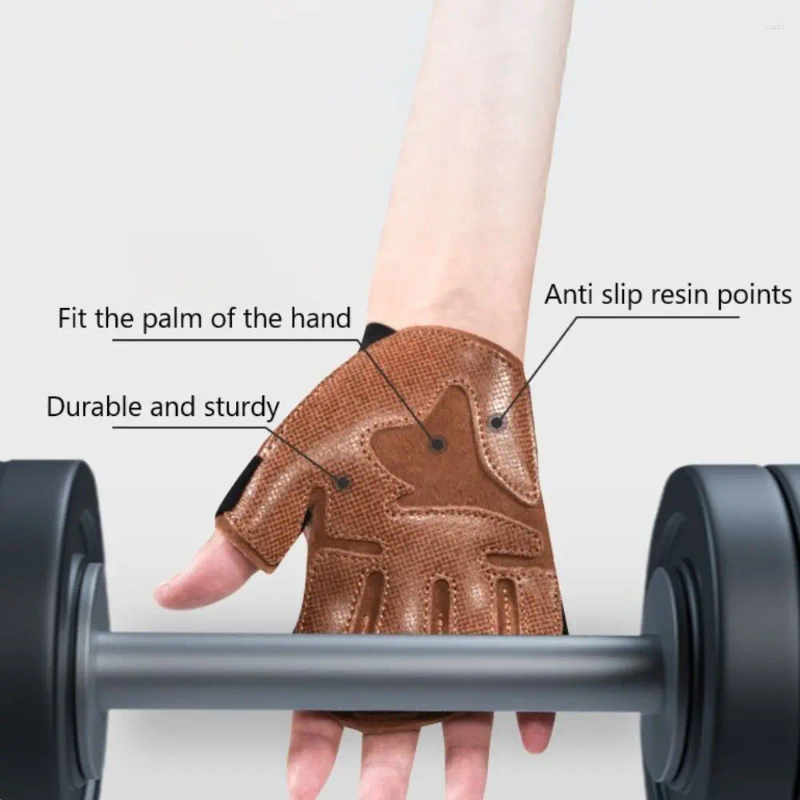 Wrist Support Cowhide Leather Training Gloves Anti-slip Wear Resistant Weightlifting Ventilated Lightweight Sports Accessorie Gym