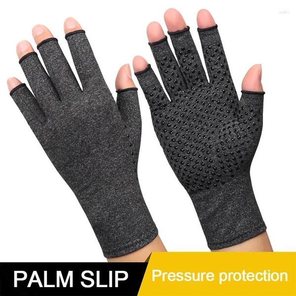 Soporte de muñeca Guantes de artritis de compresión de medio dedo Muñequera Ejercicio antideslizante Fitness Elástico Presurizar Enfermería Masaje Alivio del dolor