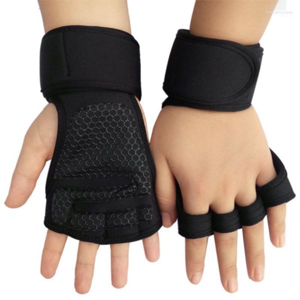 Soporte de muñeca para hombres y mujeres antideslizante medio dedo entrenamiento Fitness alargado suave resistente al desgaste entrenamiento deportes guantes de gimnasio