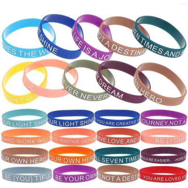 Support de poignet Bracelet de motivation Bracelet en silicone inspirant Bracelets colorés Bracelets de citation Bracelets élastiques bricolage pour hommes unisexes