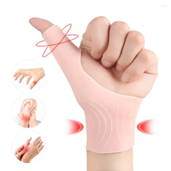 Soporte de muñeca Gel de silicona Tirantes para pulgar para alivio de la mano derecha e izquierda Dolor Túnel carpiano Reumatismo Tendinitis Yoga 1 par