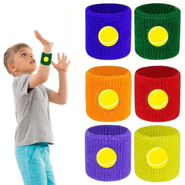 Soporte de muñeca Bandas de sudor Deportes Pulseras de tenis 6 piezas Atlético absorbente transpirable para baloncesto