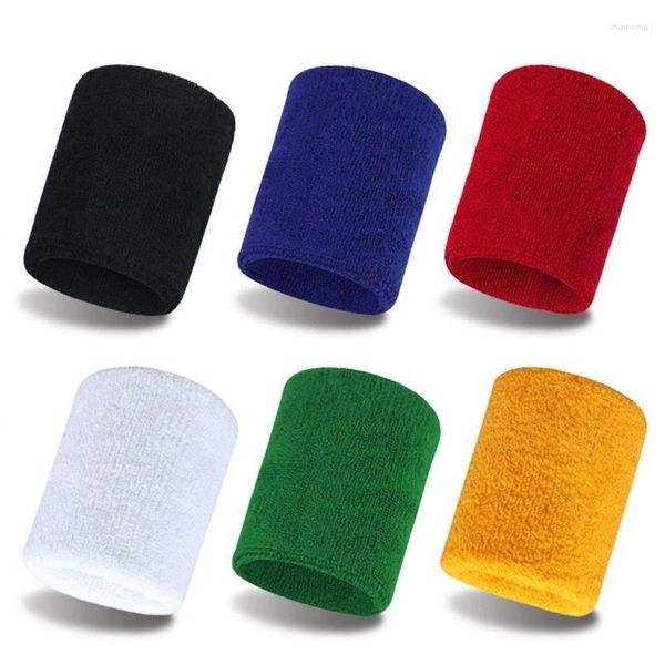 Muñequera Unisex Terry Cloth Banda para el sudor de algodón Deportes Tenis Yoga Muñequera Brazo Sudor Absorber Manga Toalla Banda Bracers Wrap