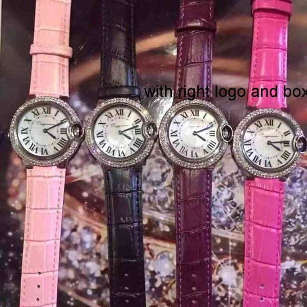 Reloj de pulsera para hombre y mujer, Ballon Bleu, de lujo, con aguja azul, globo, libro rojo, cuero pop, resistente al agua, concha madre con diamante, señora, cuarzo clásico, A8f1