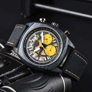 Polshorloges voor heren 2023 Herenhorloges Vijf naalden All Dial Work Quartz horloge Hoge kwaliteit Top Luxe Merk Chronograaf Klok Leren riem Mode T Montre de luxe