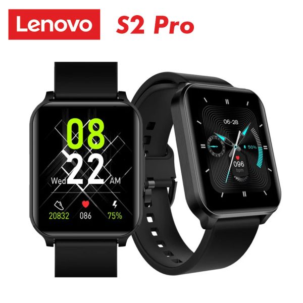 Bracelets 2021 New Lenovo S2 Pro Smart Bracelet Band 1,69 pouce thermomètre thermomètre imperméable Tracker de fitness Sleep Sleep Sleep Sleep