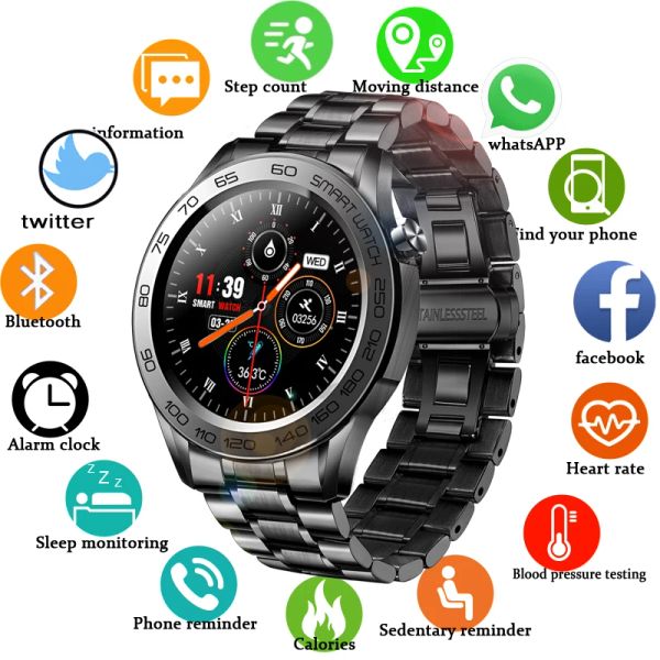 Pulseras 2022 Nuevo GPS Seguimiento de actividad Deporte Reloj inteligente IP68 Impermeable Presión arterial Oxígeno en sangre Reloj inteligente para Android IOS Hombres + CAJA