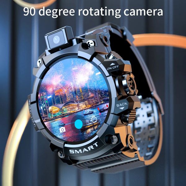 Bracelets 2022 New Lokmat Smart Watch 4G Men appelle GPS 5MP 90 ﾰ Flip Camera 1.6 