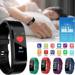 Polsbandjes 2023 Nieuw verbeterde slimme armband Sport Hartslag Hartslag Blooddruk Fitness Smartband Polsband Band Tracker Watch Fit Bit Watches