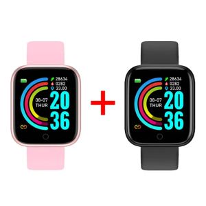 Bracelets 2pcs d20 pro couleurs mâles femmes smart watch fitness tracker y68 health sports bracelet smartwatch pour Android iOS xiaomi
