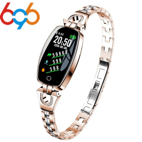 Bracelets 696 H8 Smart Watch Femmes Smartwatch Smart Care Tend Poudomètre Petomètre Activité de fitness imperméable Bracelet de tracker Xiaomi Band