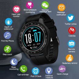 Polsbandjes 696 Nieuwe mode F17 Smart Watch Full Circle Full Circle Full Touch Screen Smartwatch Men IP68 Waterproof Fitness Tracker Sport Smart Bracelet