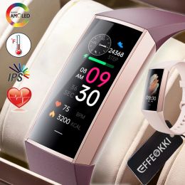 Les bracelets toujours exposés Bracelet de fitness AMOLED pour les femmes Tracker Smart Watch Sport Smartwatch imperméable connecté Whatch