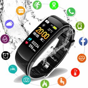 Bracelets C5s Sport Smart Watch Men Women Women Smartwatch pour Android iOS Heart Fitness Tracker Braceping Bracelet Silicone Smartwatch