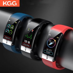 Bracelets E66 Smart Watch Men Température corporelle ECG PPG Band imperméable Bracelet Sports Blood Oxygène Smartwatch pour iOS Android iOS