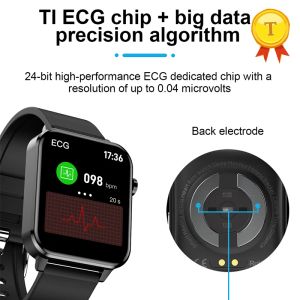 Polsbandjes ECG PPG Smart Watch Men Body Temperatuur Measurement Watch met AI Diagnose Health Monitoring Staps Teller vrouwen sport smartwatch