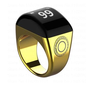 Bracelets Equantu Zinc Alloy Tasbih Smart Ring pour musulmans tasbeeh numérique Zikr Counter 5 Rappel Time de prière Bluetooth Imperproof