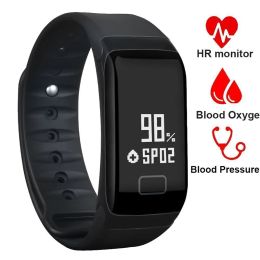 Polsbandjes F1 Smart Fitness Bracelet Waterdicht Smart Band Blooddruk Hartslagmonitor Klok Elektronische gezondheidspolsband voor mannen