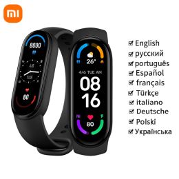 WRISTBANDS VERSIÓN GLOBAL XIAOMI MI BAND 6 Smart Bracelet 4 Color AMOLED MIBAND 6 Smartband Fitness Traker Sport Waterproof