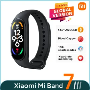 Polsbandjes Globale versie Xiaomi Mi Band 7 Smart Bracelet 6 Kleur AMOLed Screen Blood Oxygen Fitness Traker Bluetooth Waterdichte Smart Band