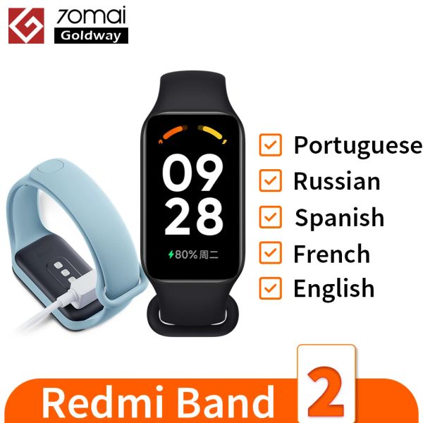 Bracelets globaux de bracelets Xiaomi Redmi Smart Band 2 Mi Bracelet 7 Couleur 1,47 '' Full Affichage Blood Oxygène Sleep Sleep Tracking Miband 2