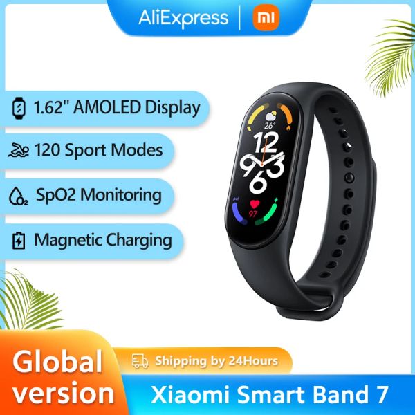 WRISTBANDS Versión global Xiaomi Smart Band 7 Bracelet 1.62 AMOLED Blood Oxygen Fitness Traker Improte Smart Sensors Mi Band 7