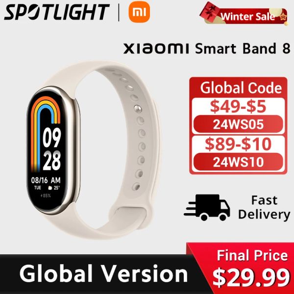 Bracelets Version globale xiaomi Smart Band 8 Blood Oxygen Monitor 1.62 '' AMOLED ÉCRAN 16 jours Life de batterie