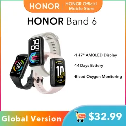 Bande d'honneur des bracelets 6 Bracelet intelligent 6 1,47 "Amoled Screen Blood Oxygène Smartband Fitness Tracker Bluetooth 5.0 Taxe cardiaque imperméable